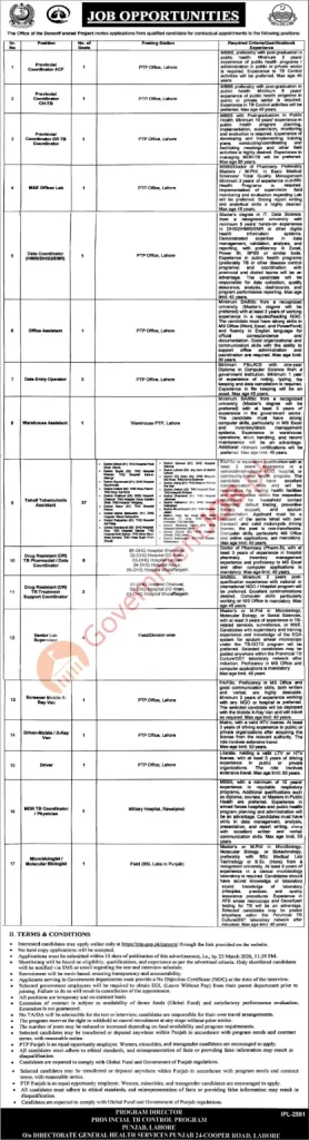 TB Control Program Punjab Jobs 2026