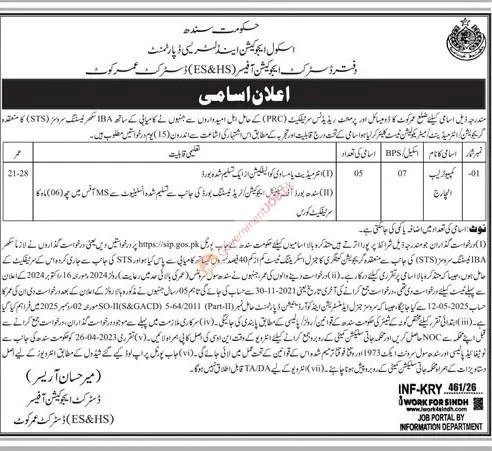 Computer Operator Jobs Sindh