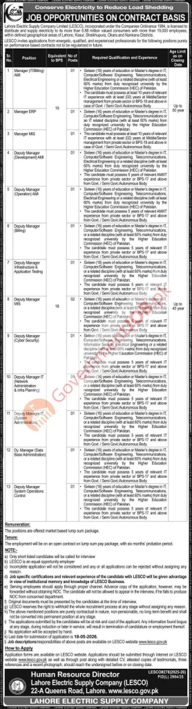 LESCO Jobs 2026