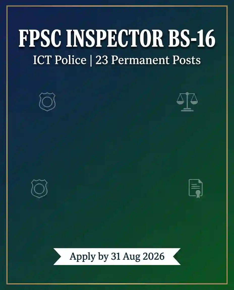 FPSC Inspector BS-16 Jobs 2026: ICT Police, 23 Posts